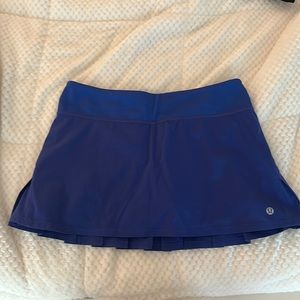 Blue Lululemon athletic skirt with built in shorts
